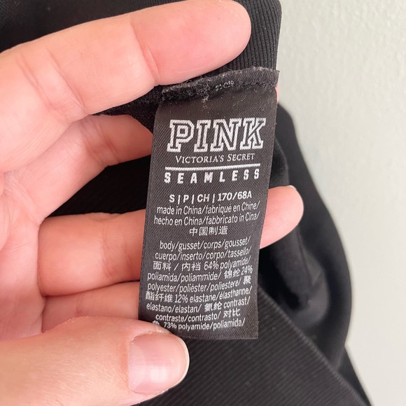 PINK Victoria Secret Women Black Seamless Ribbed Pull-On Stretchy Leggings Small - Picture 7 of 9